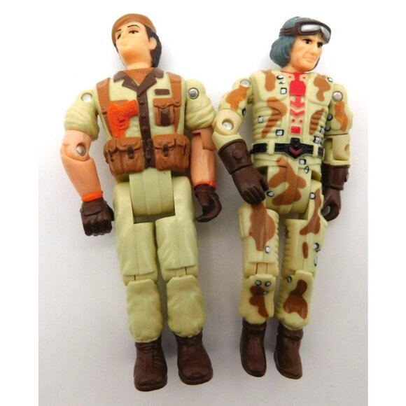 Other - 2 Vintage American Defense Desert Camo Corps Plastic Action Figures Set
